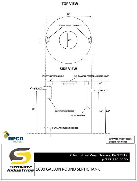 500 Single Septic Tank