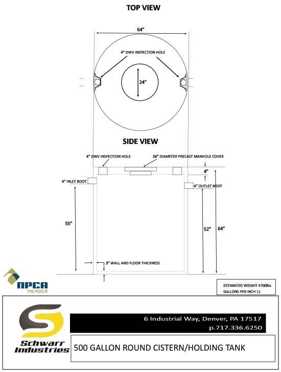 500 Gallon Round Cistern