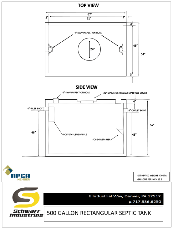 500 Single Septic Tank
