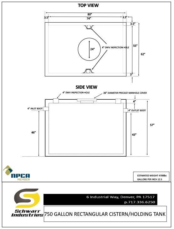750 Gallon Cistern
