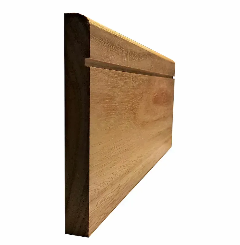 140 x 18 Hardwood Bullnose With 5mm Shadowline Skirting