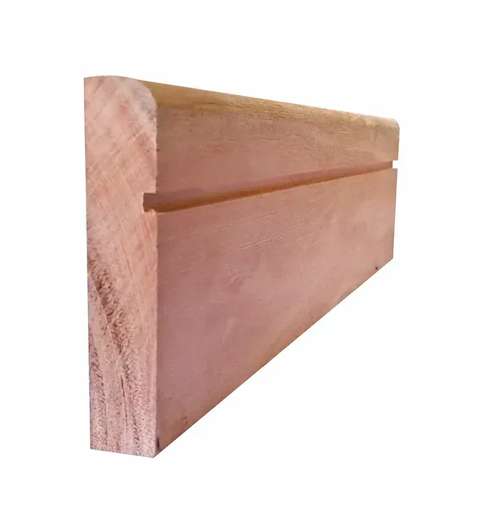 90 x 18 Hardwood Bullnose With 5mm Shadowline Skirting