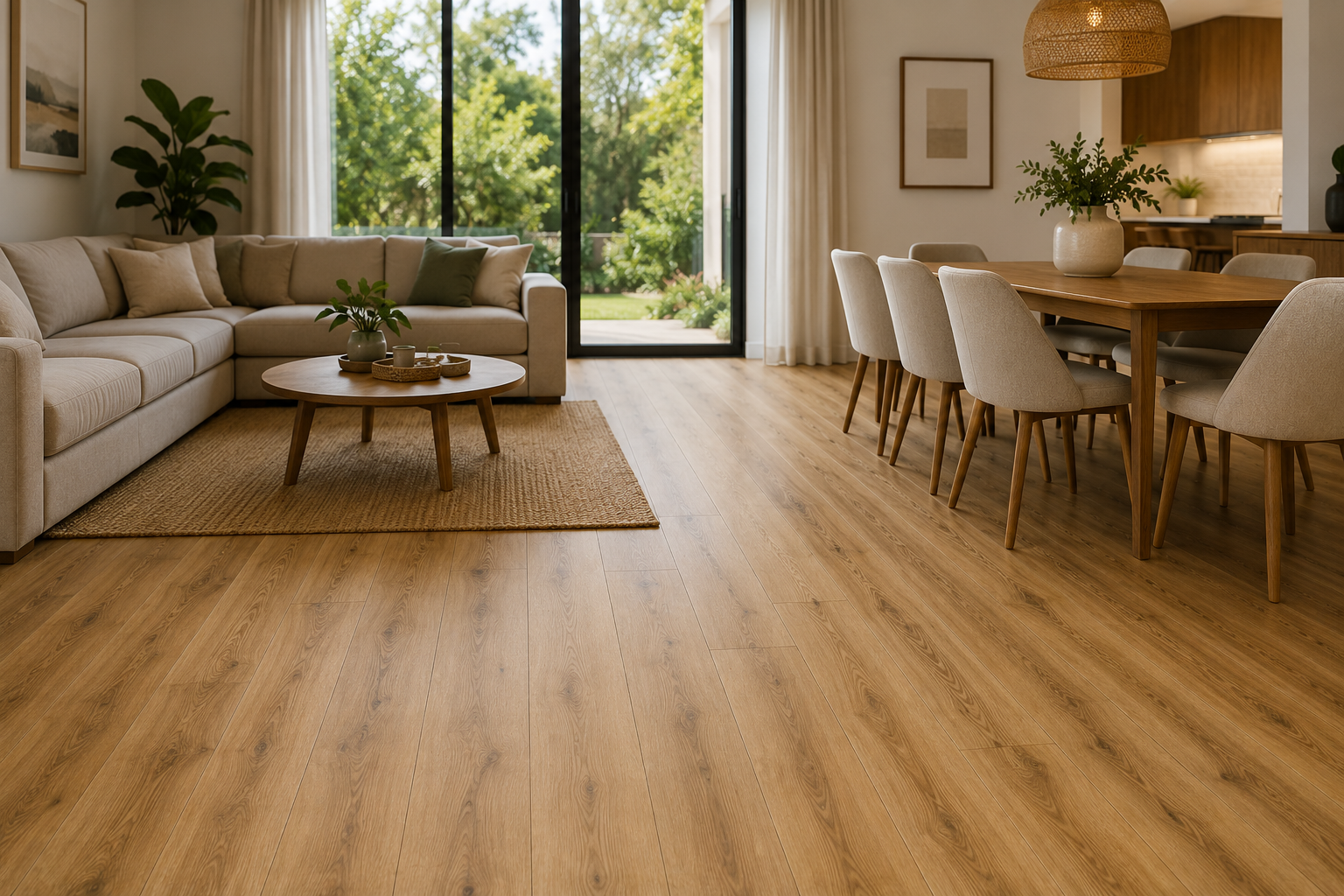 Old flooring replaced with modern laminate flooring by Visto Mouldings Pretoria