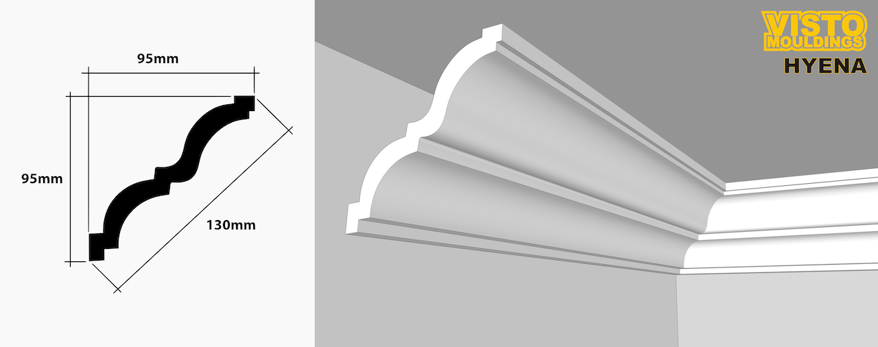 A picture of a cornice next to a picture of a cornice.