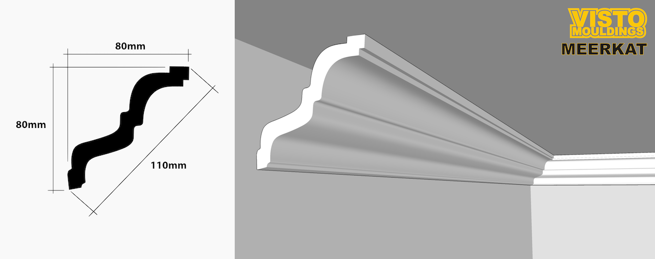 A picture of a cornice next to a picture of a cornice.