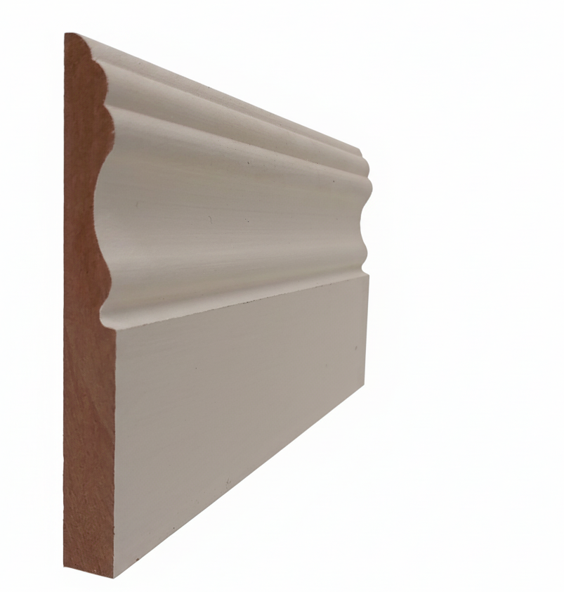 Supawood MDF skiriting Painted White Skirting