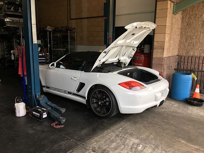 White Porsche convertible | Koncept Motorwerks