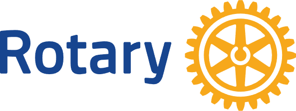 Rotary logo with blue text and an orange gear emblem