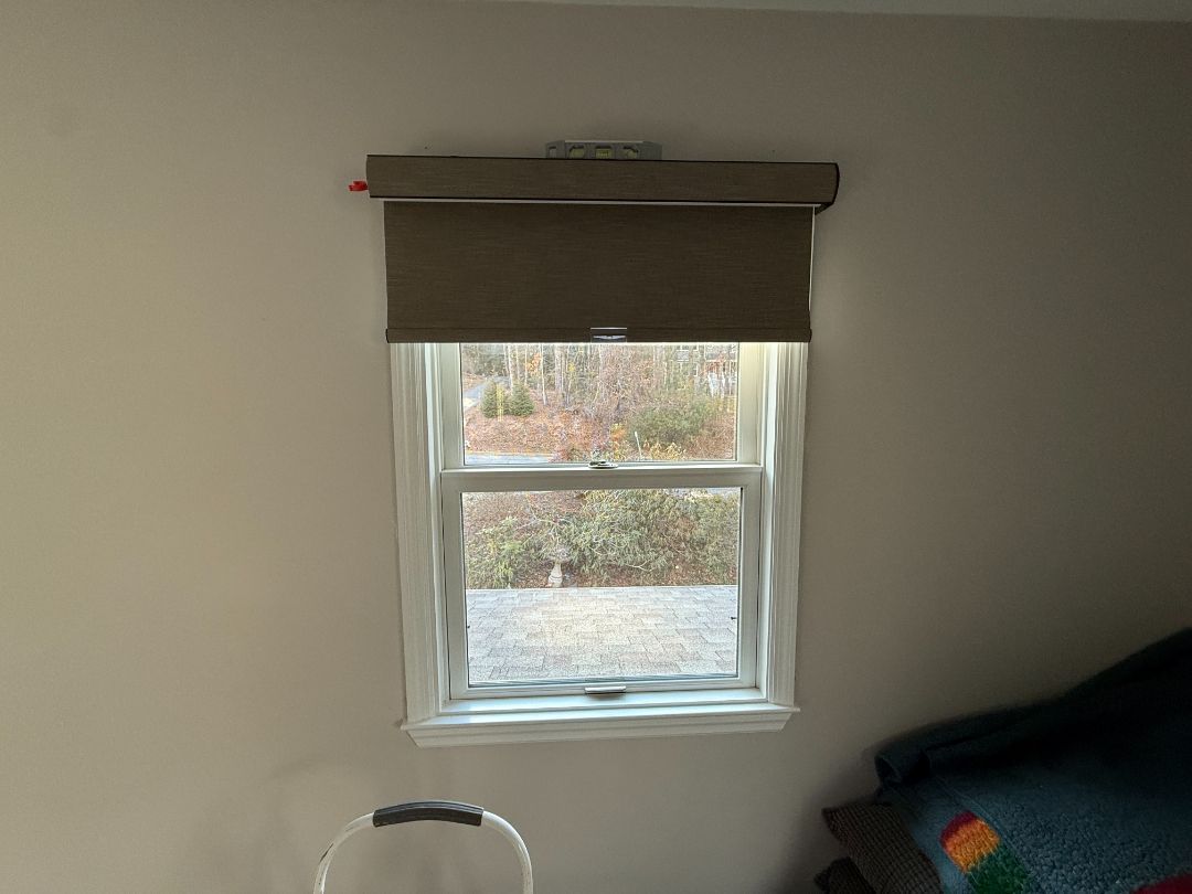 Custom cellular shade installed on a living room window, AVL Window Blinds, Henderson County NC