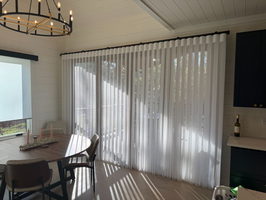 Vertical blind replacement on a sliding glass door, AVL Window Blinds, Arden NC