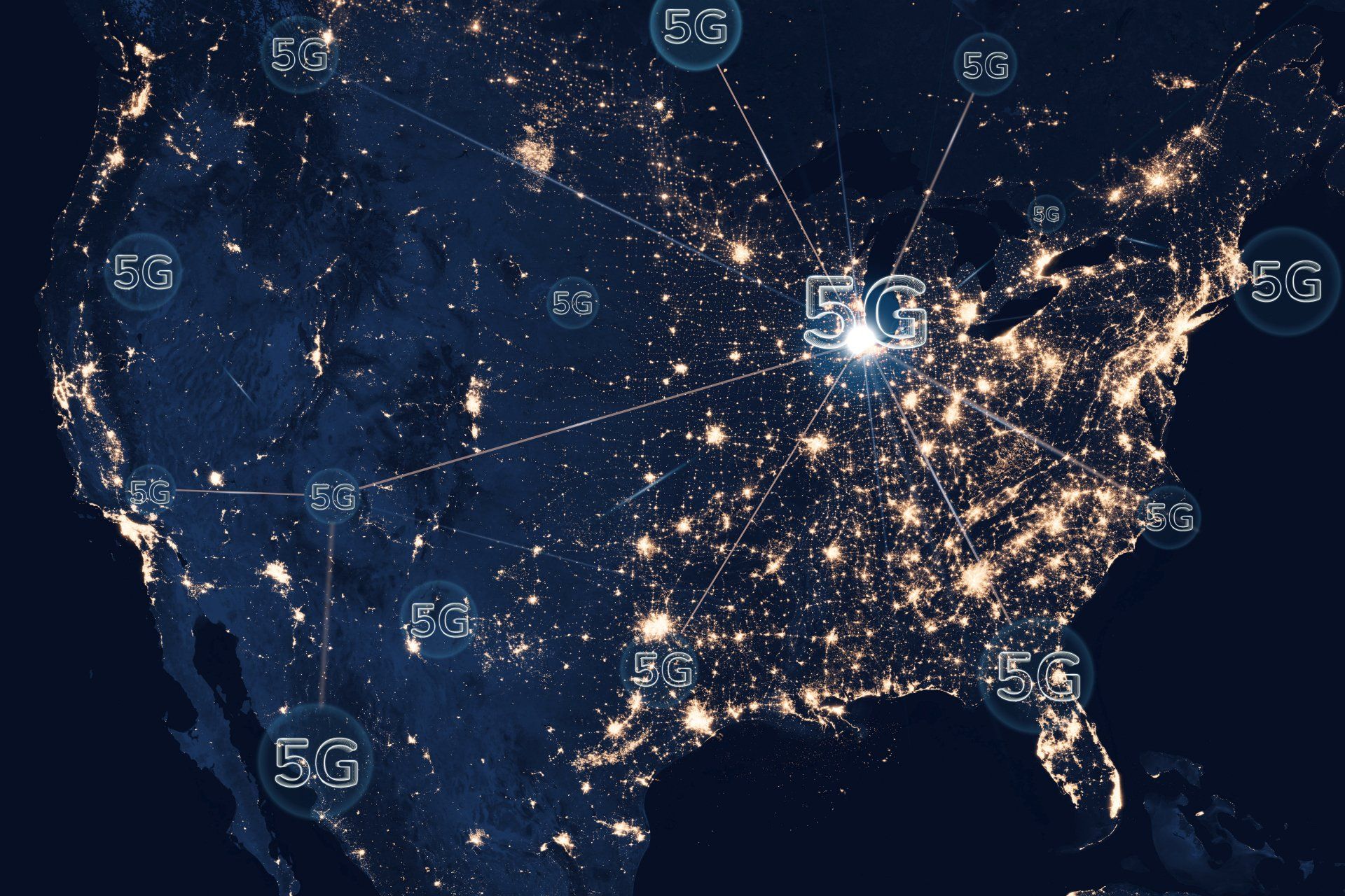 tecnologia 5g conexão cidades mapa