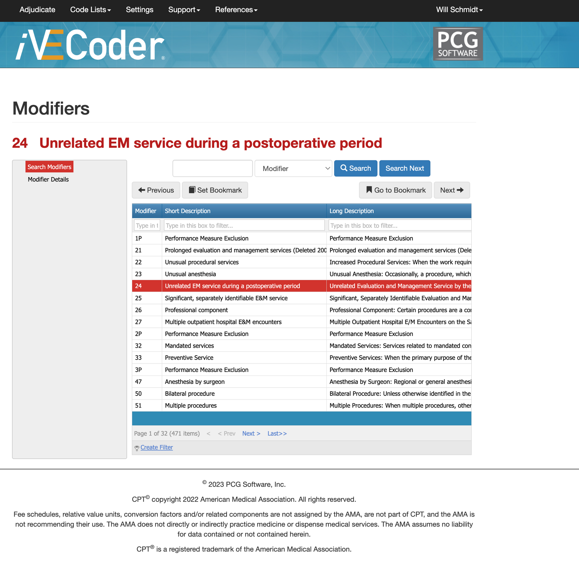 Modifier 24 Description and Examples