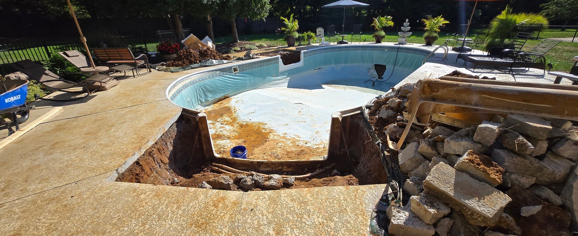 Commercial pool renovation before