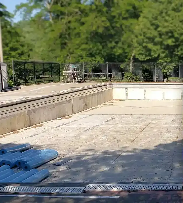 Commercial pool renovation before