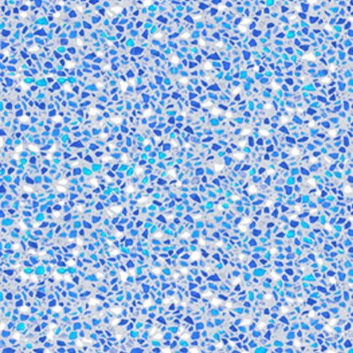 Blue and white terrazzo pattern.