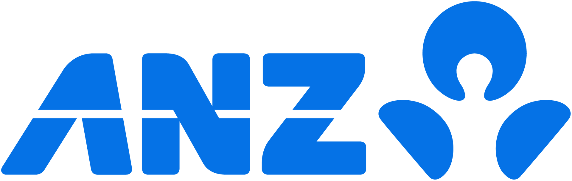 ANZ logo in blue text with a blue emblem on a white background