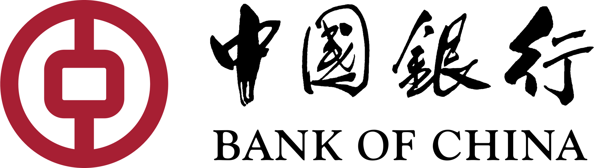 Bank of China logo with red circular emblem, black Chinese characters, and English text on white background