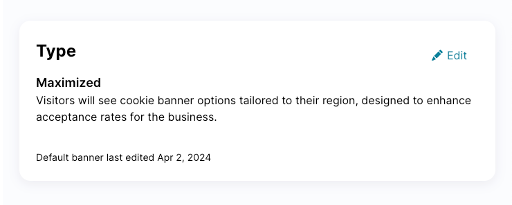 Type modal dialog with Content Maximization enabled.