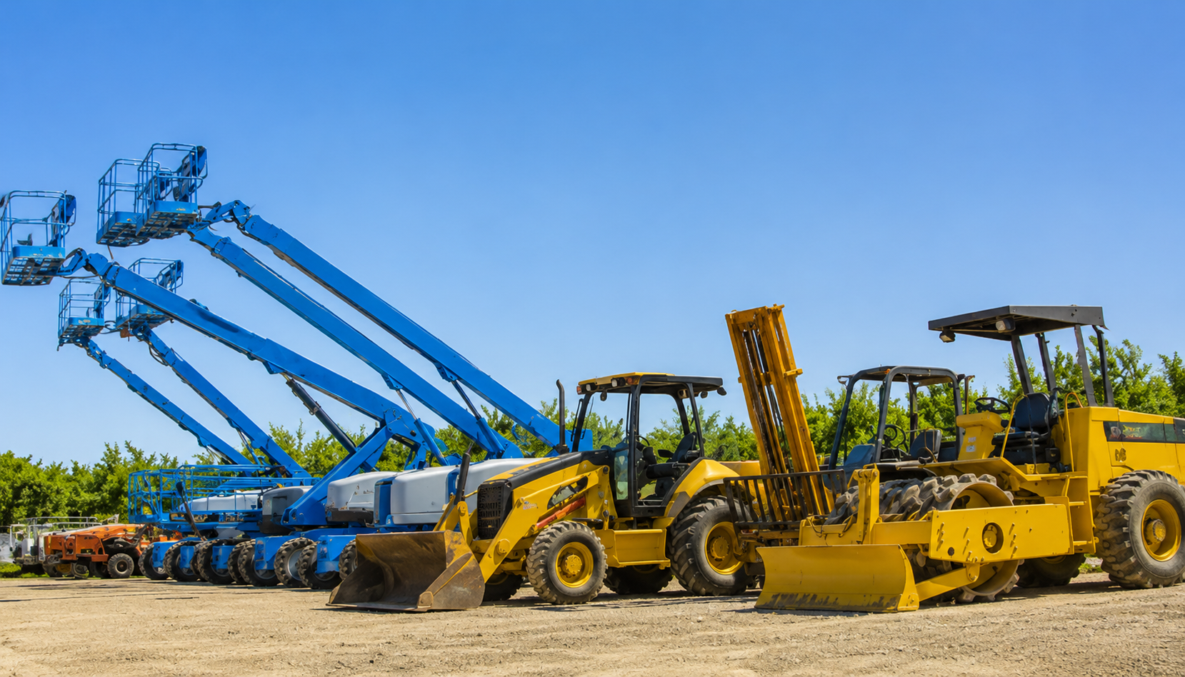 Equipment Rental in Addis Ababa features a lineup of construction machines ready for project use.