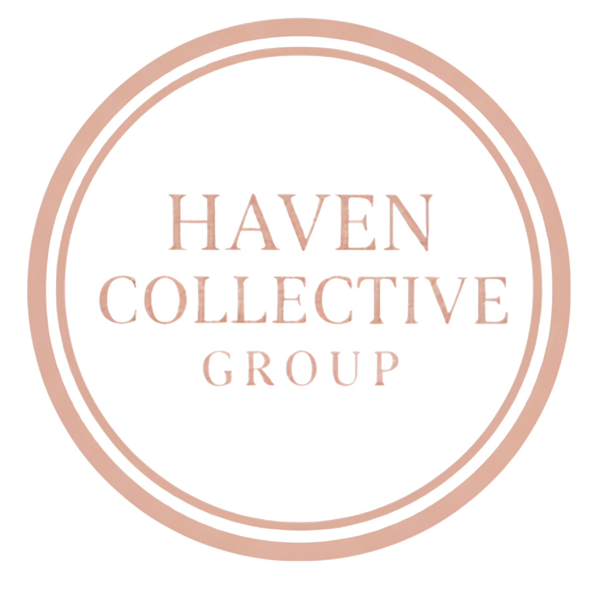 Pink circle logo with the words 