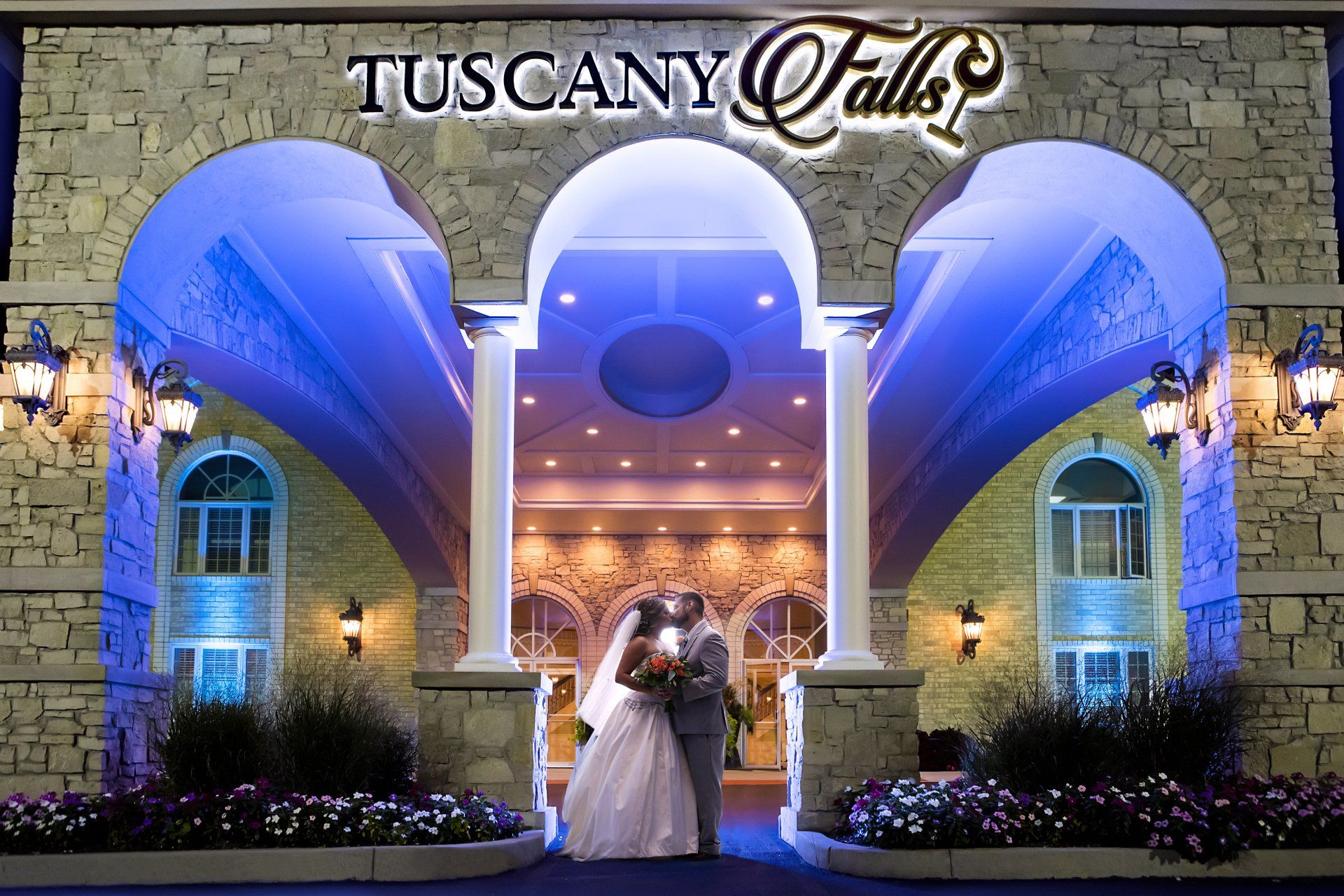Couple Kiss at Tuscany Falls