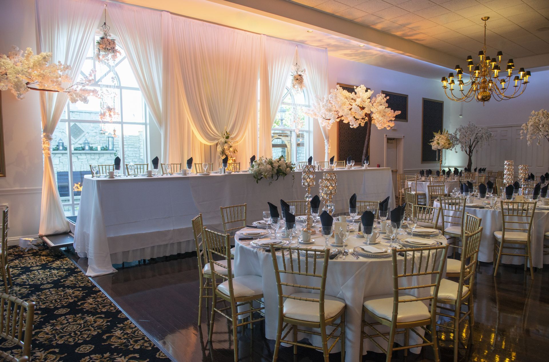 Wedding Head table with drapes