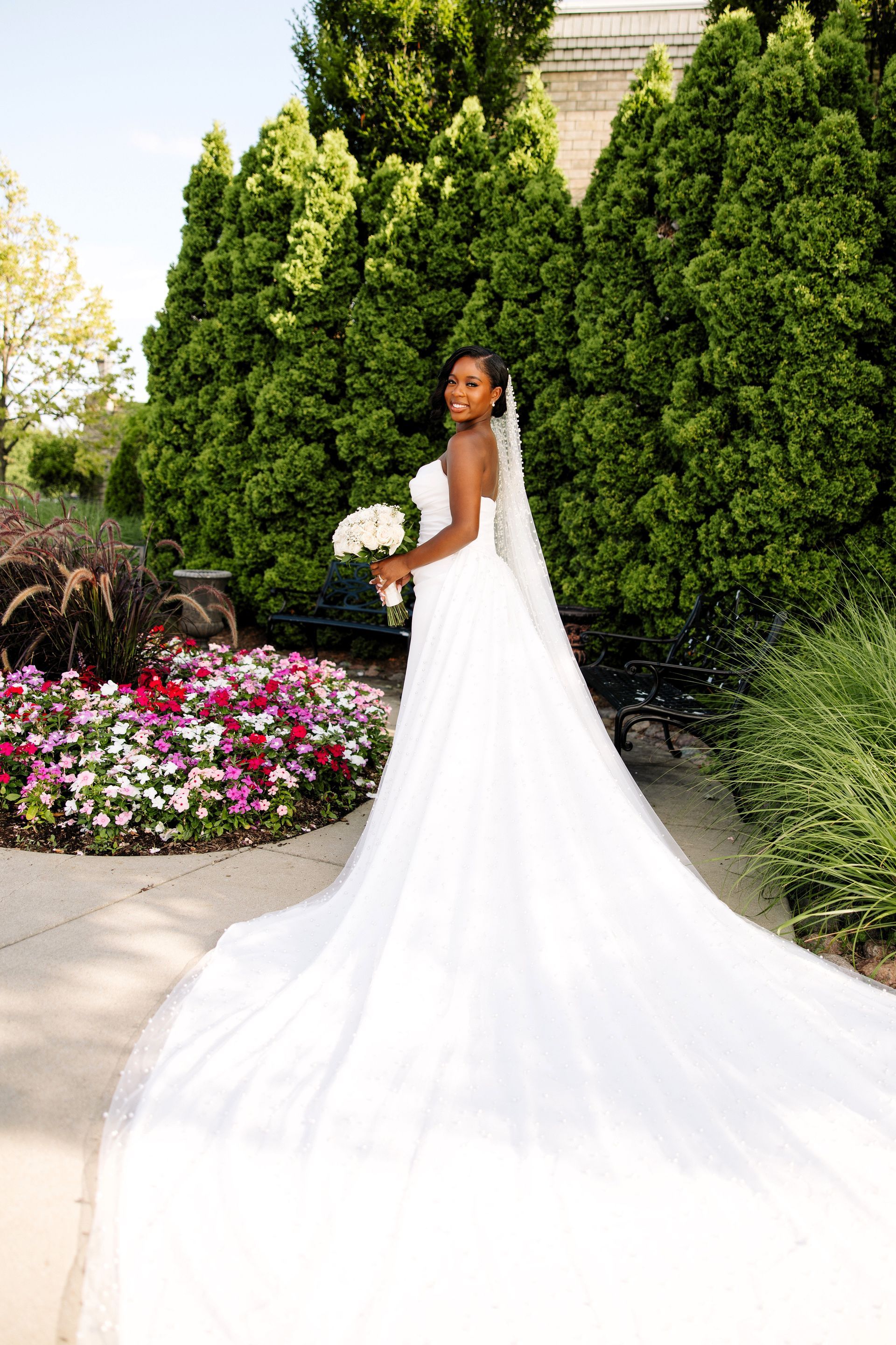Bride outside venue