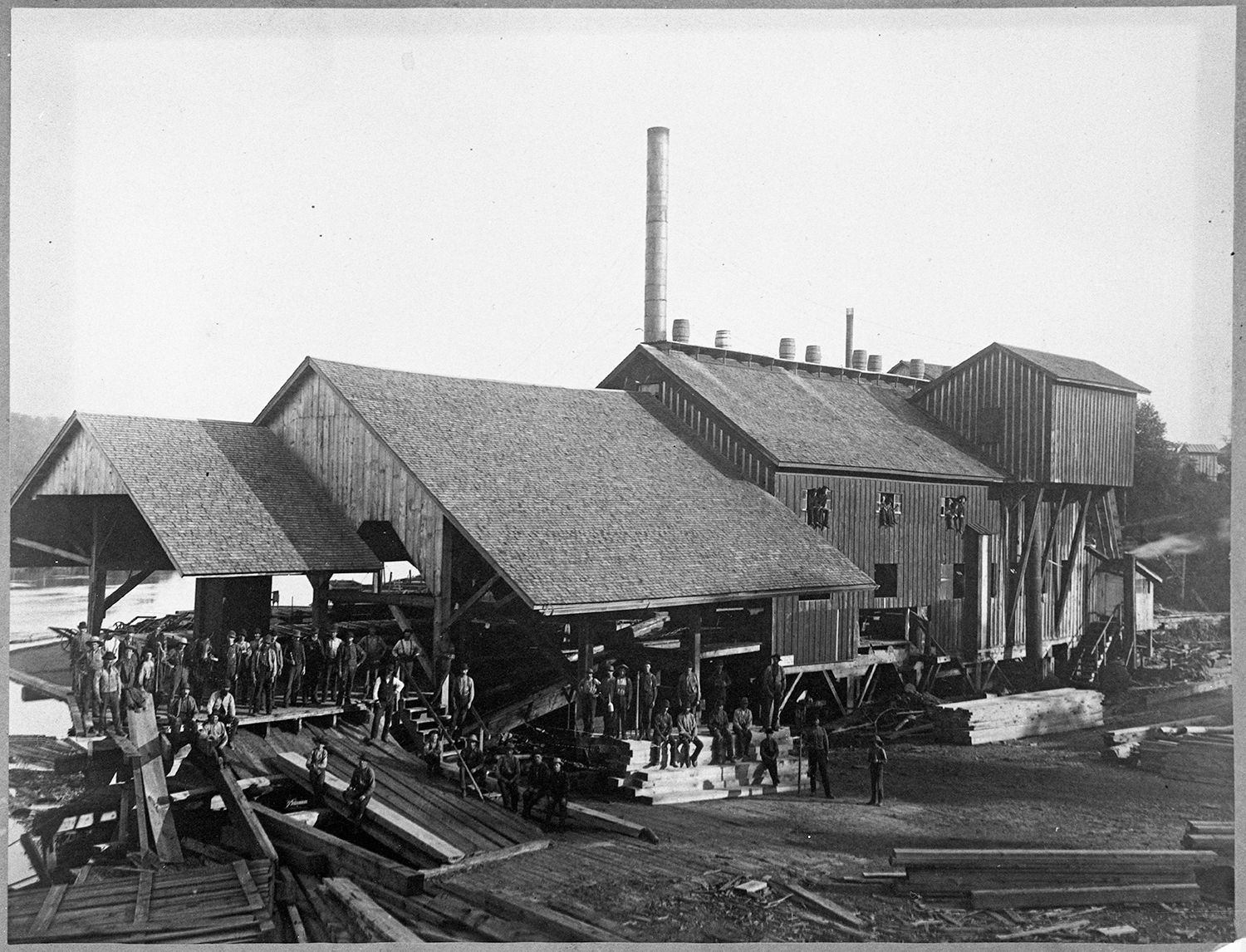 historic sawmill in 1800s town of Marine Mills
