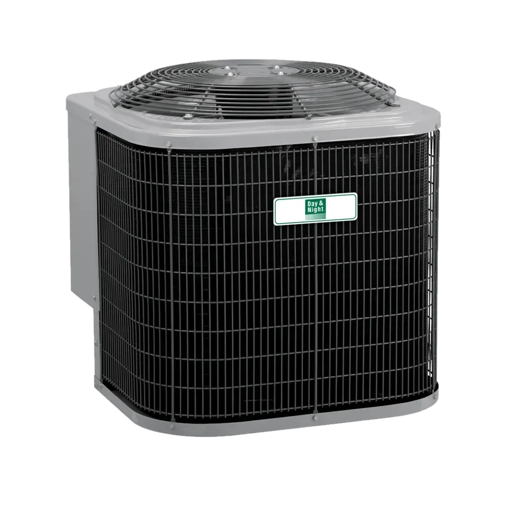Tempstar air conditioner unit, gray and black, outdoor setting.