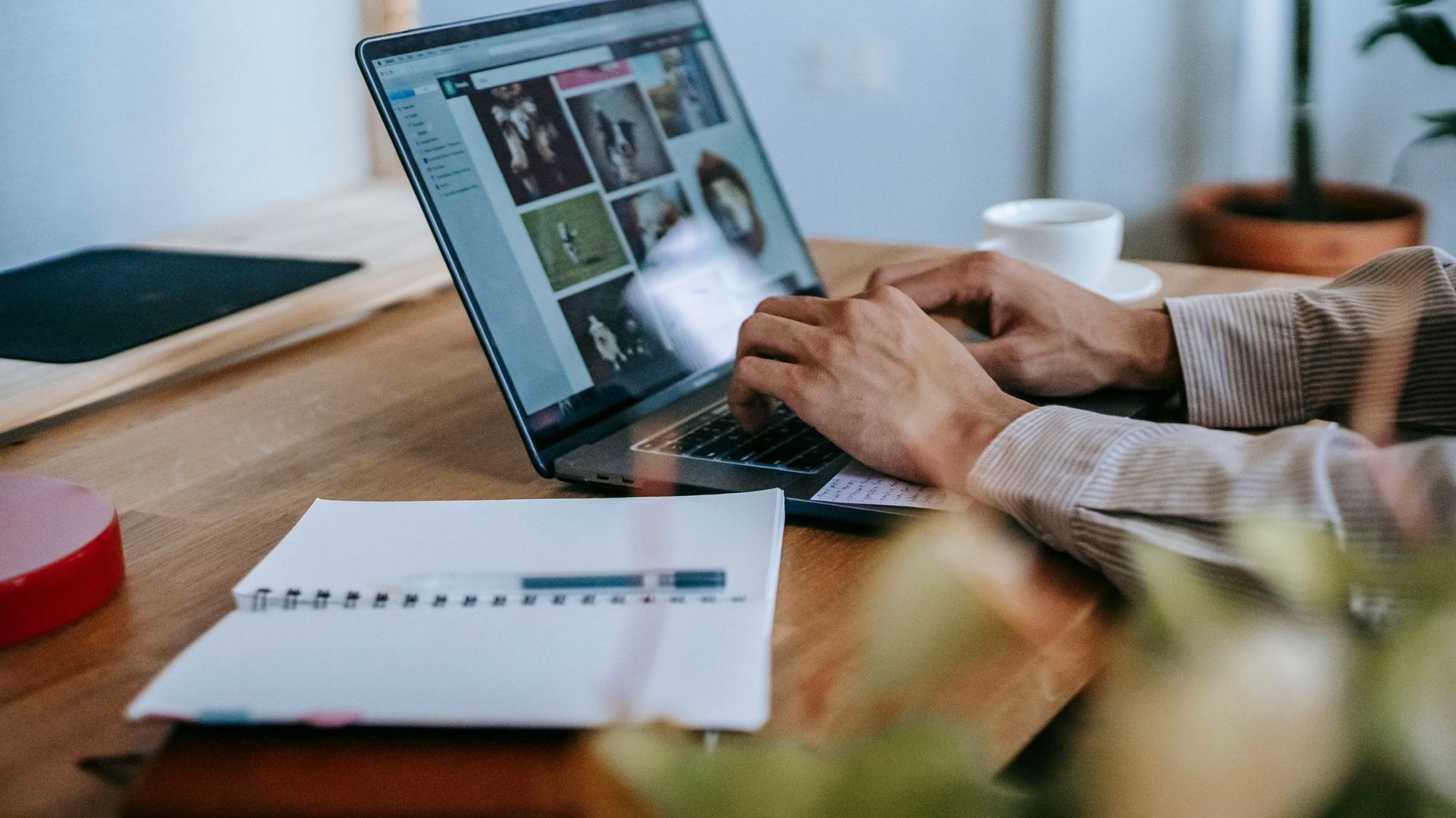 Person working on a laptop