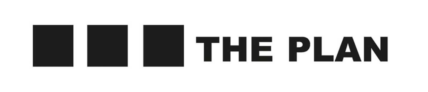 Black squares followed by the text “THE PLAN” on a white background