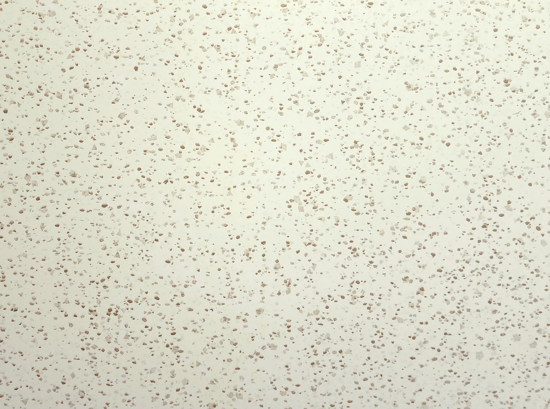 Off-white wall with scattered brown speckles, like a textured ceiling tile
