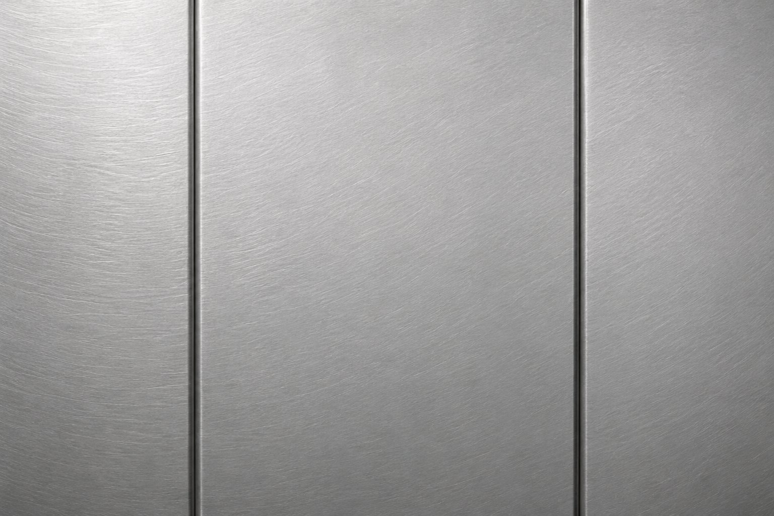 Close-up of a gray metal surface with two vertical seams