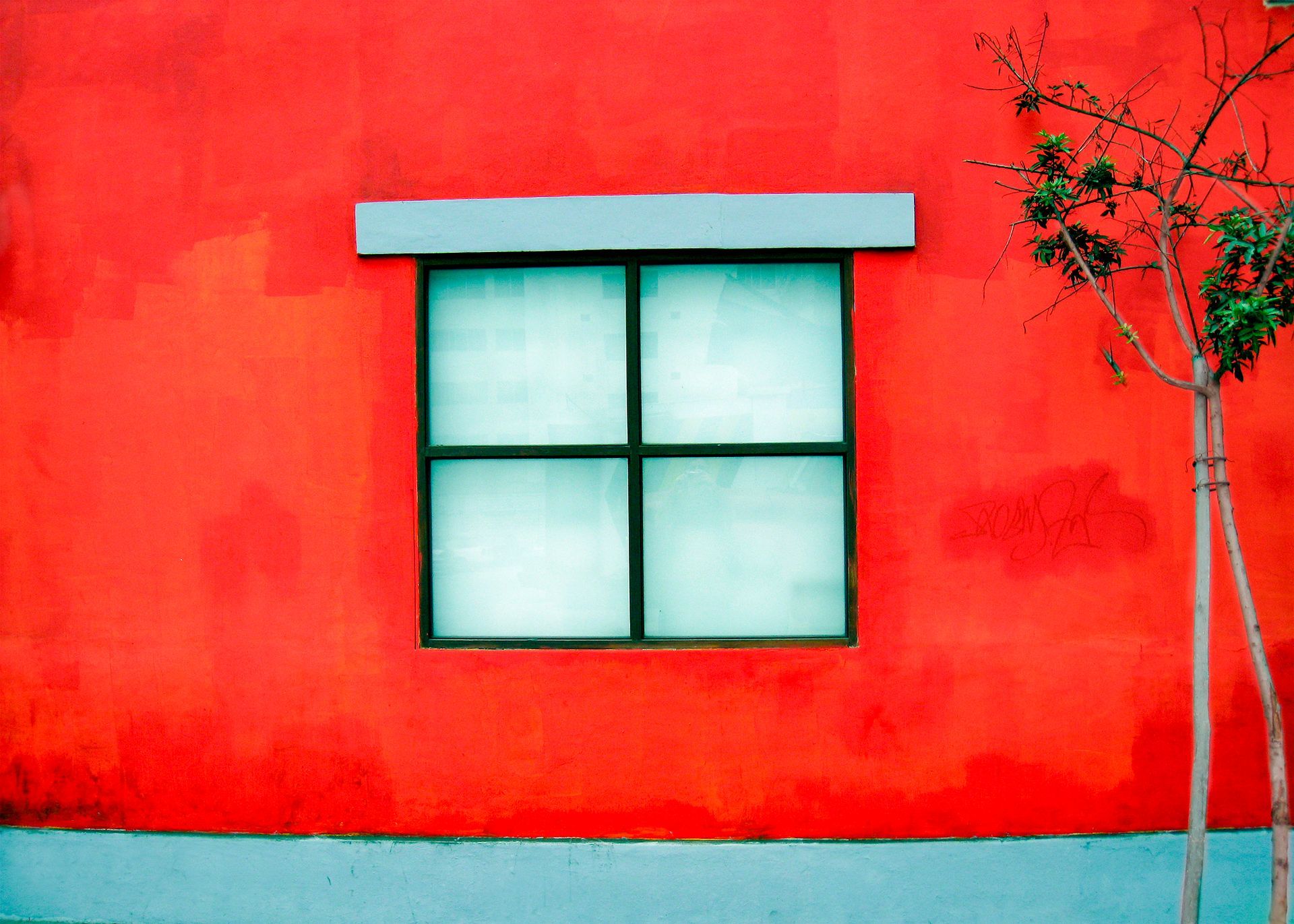 window on red