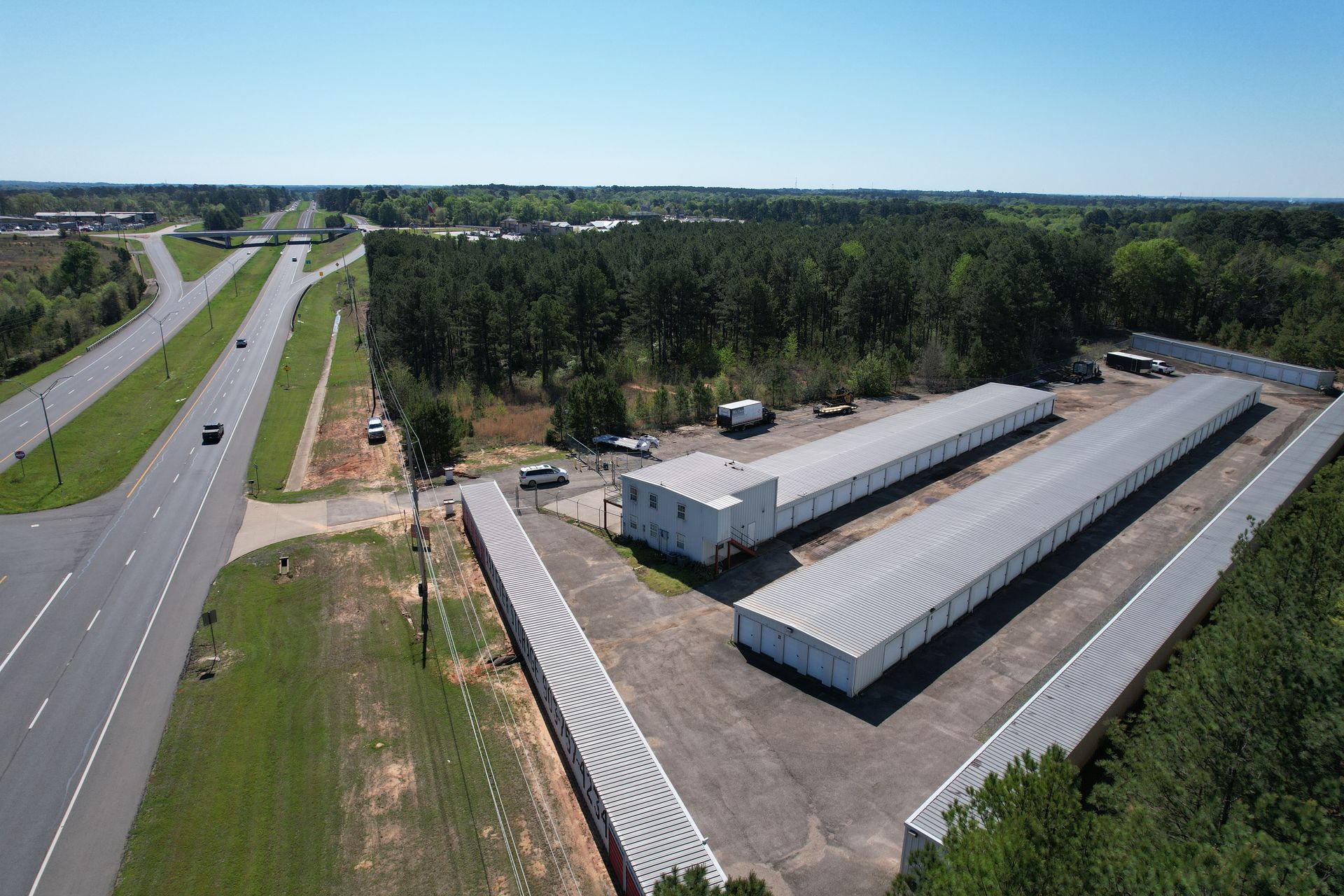 White storage building