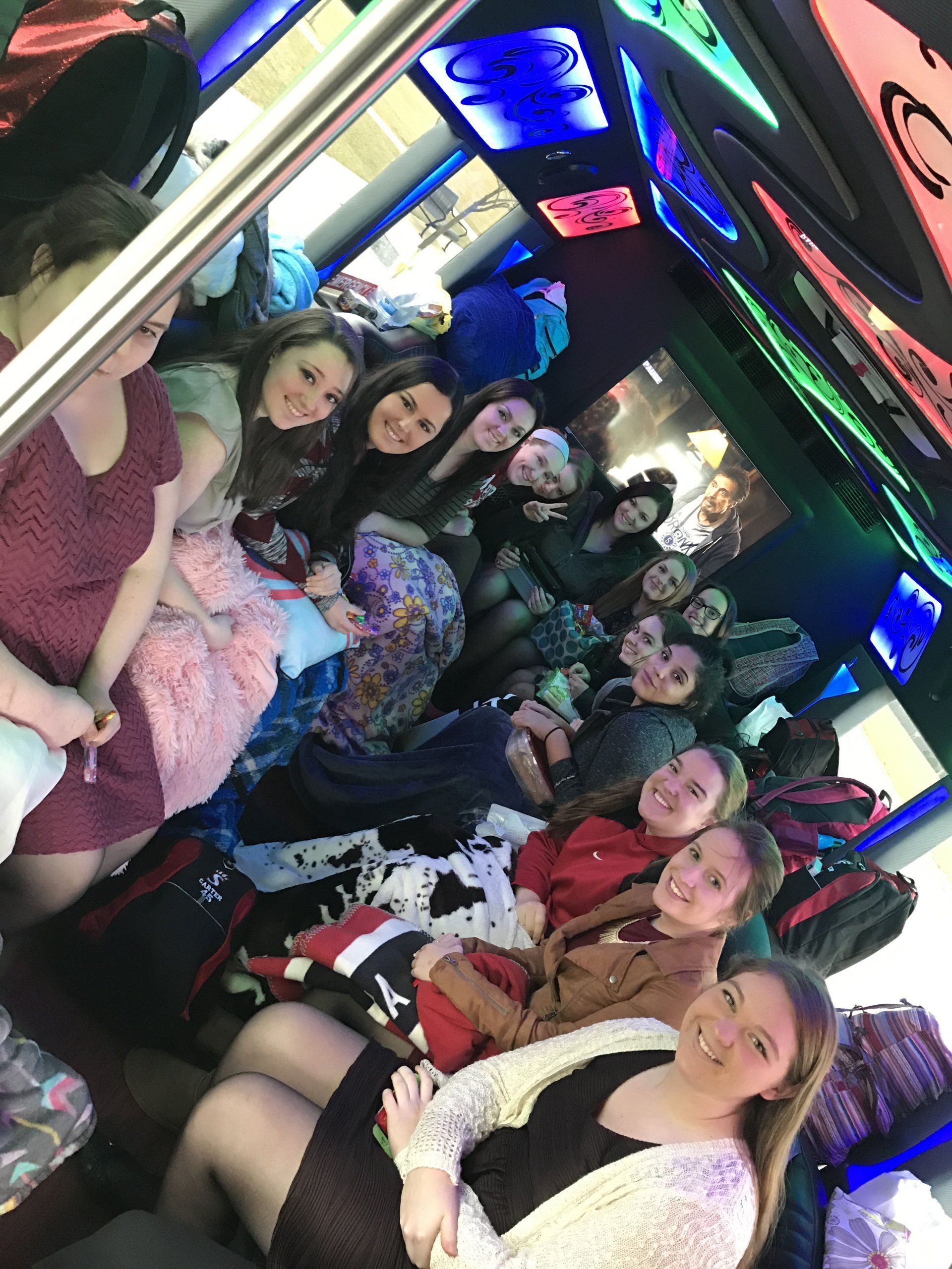 People Inside Limo Bus — Spencerville, OH — Lucky Limo People Inside Limo Bus — Spencerville, OH — Lucky Limo