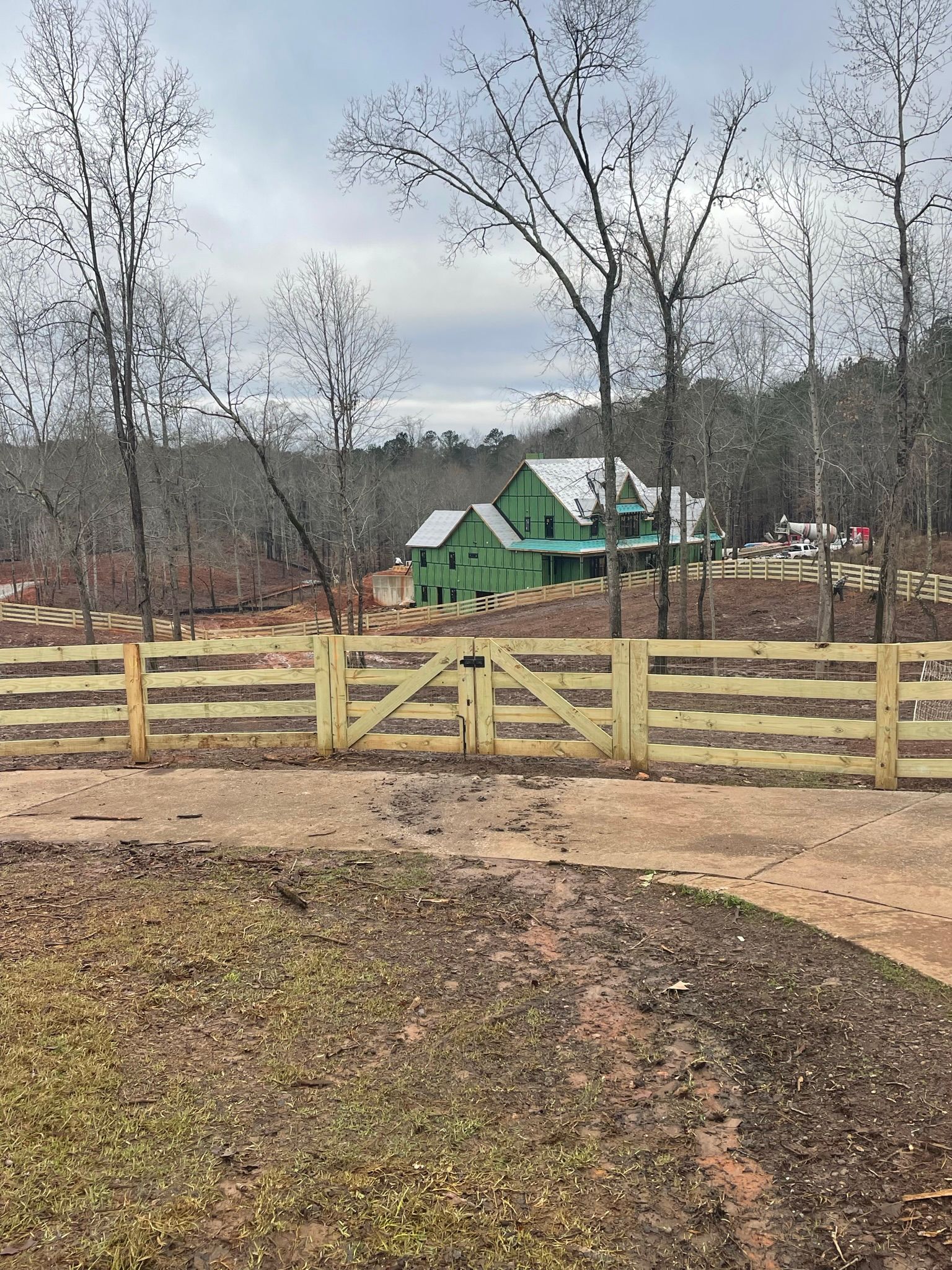 wooden split rail fence