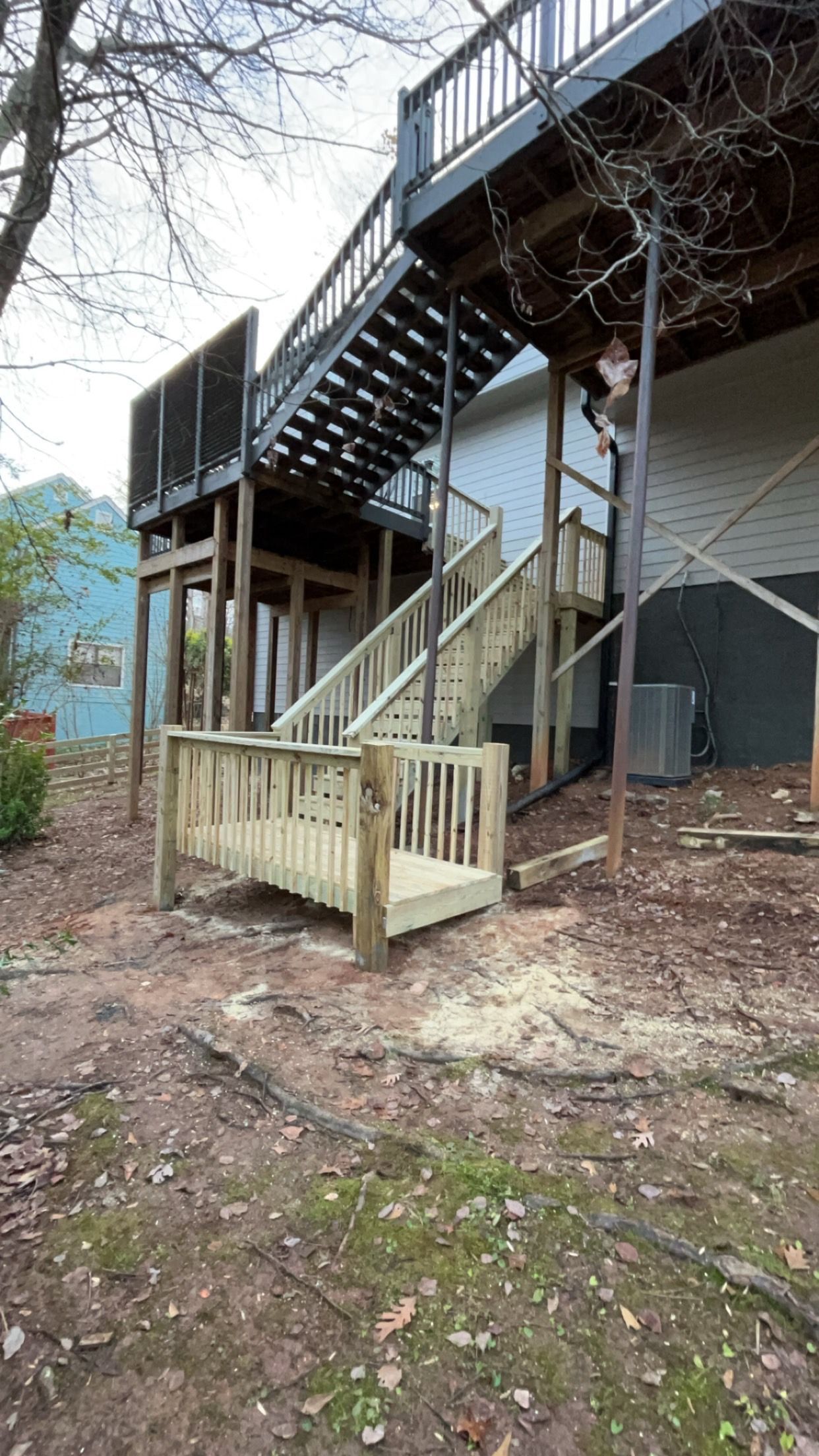 custom wooden deck and patio