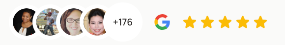 A group of people are standing next to each other next to a google logo.