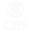 A white logo with a circle in the middle on a white background.