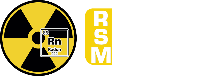 Un symbole nucléaire jaune et noir avec le tableau périodique des éléments rn.