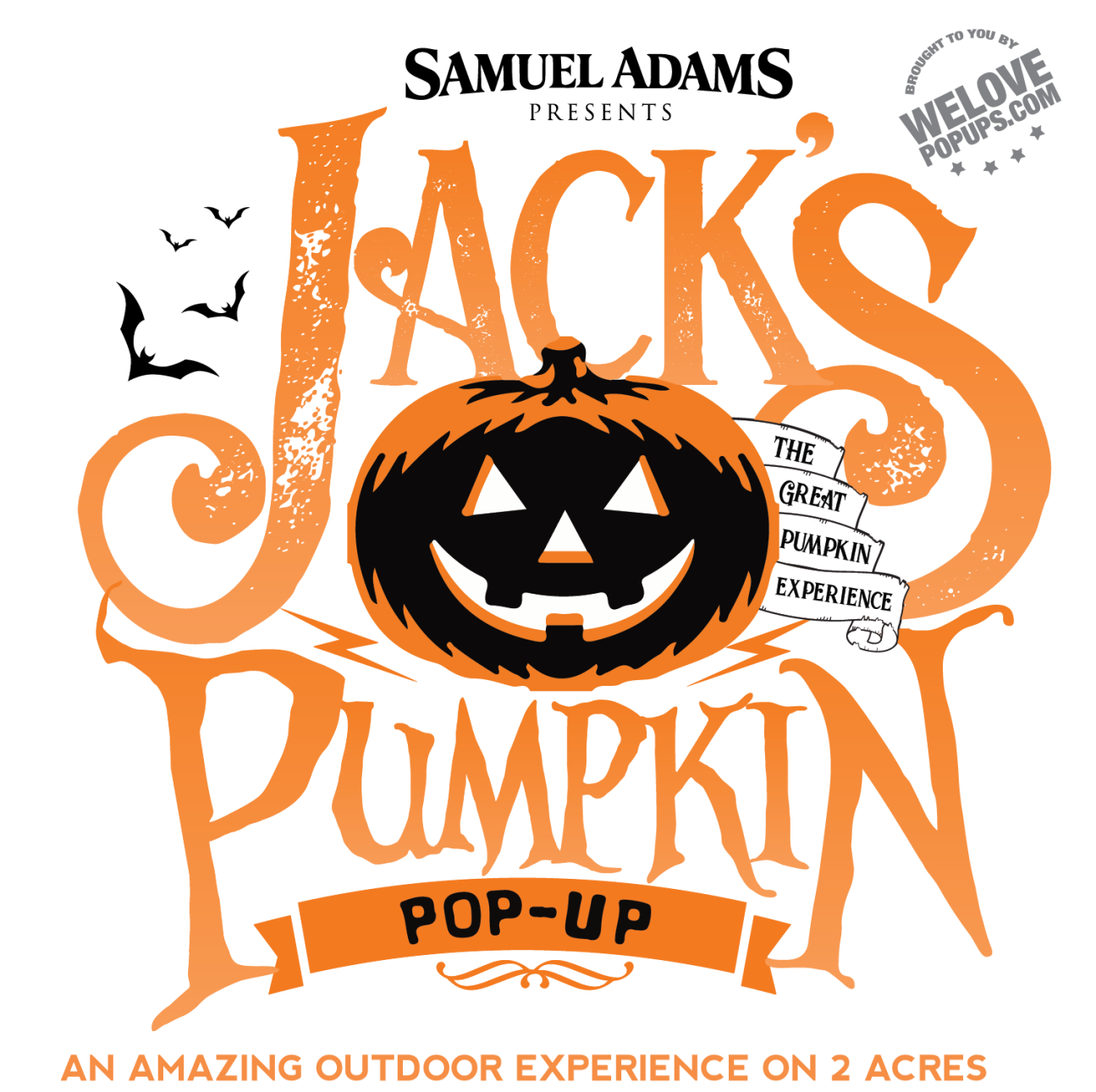 Samuel Adams Jack's Pumpkin Pop-Up logo with a jack-o'-lantern and orange lettering