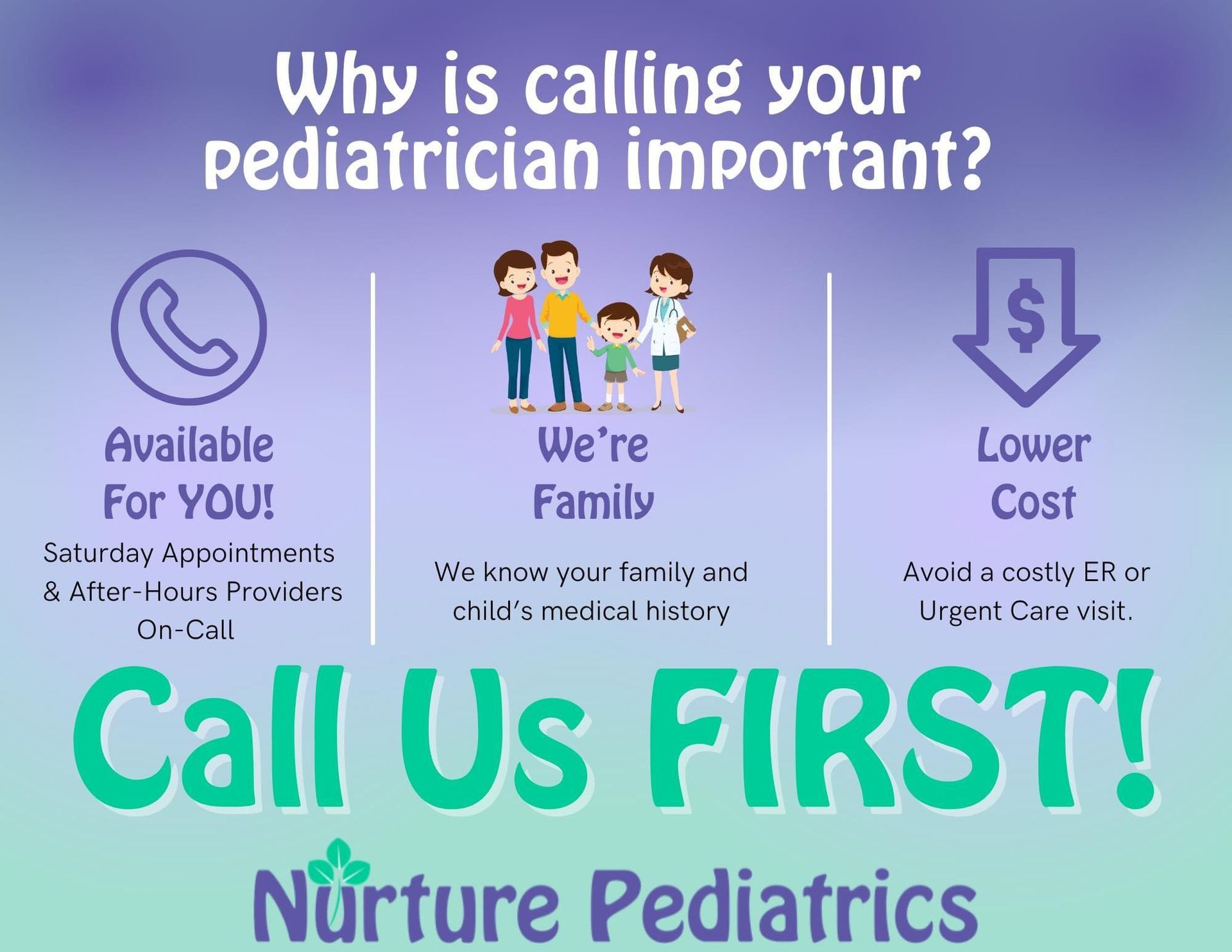 A Nurture Pediatrics infographic stating
