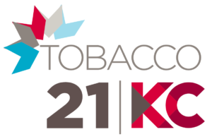 A logo for tobacco 21 kc is shown on a white background