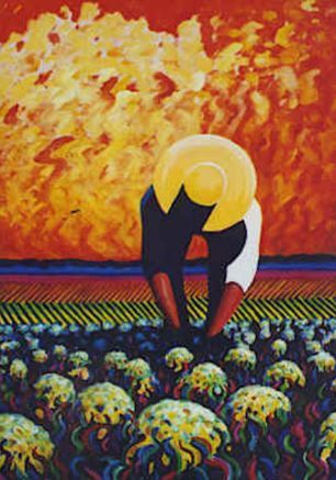 Migrant Worker Harvesting Crops