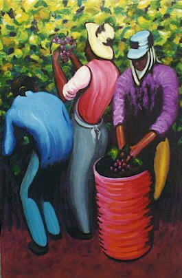 Harvesting Grapes Painting