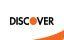 Discover logo with a stylized black wordmark and orange starburst icon on a white background