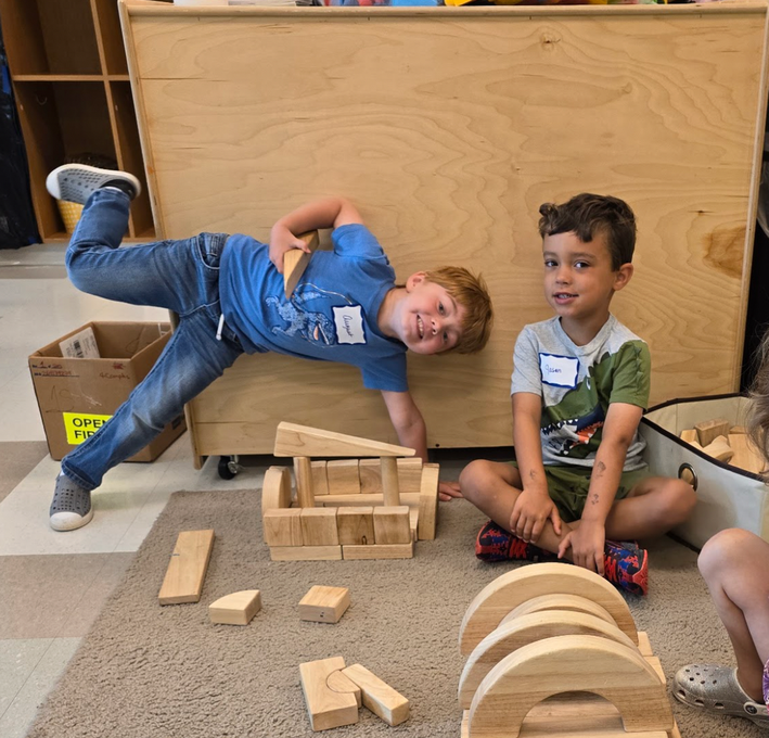 Children making crafts