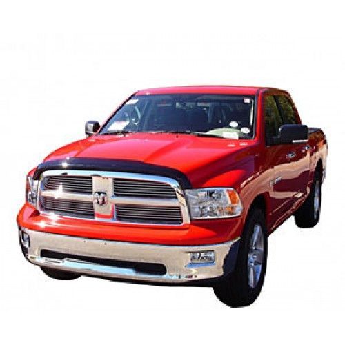 Red Dodge Ram pickup truck with chrome grill and bumper, on a white background.