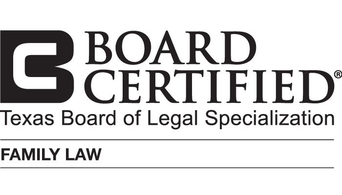 The logo for board certified Texas Board of Legal Specialization Family Law.
